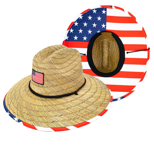 Americana Straw Lifeguard Hat
