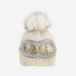 Cream and Gold Ski Goggles Beanie