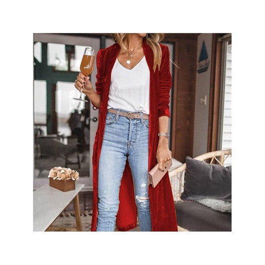 Ruby Red Velvet Duster